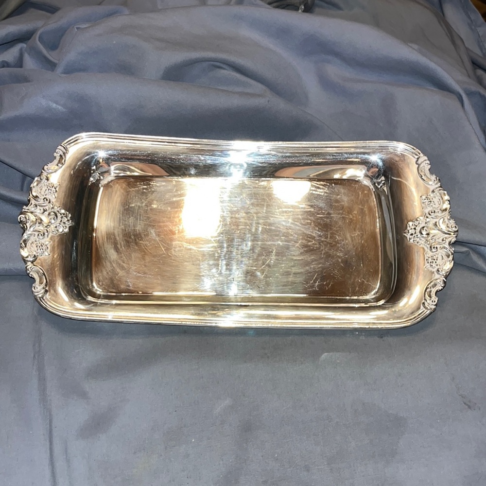 Antique Silver Tray stamped BAROQUE by WALLACE 210 Gorgeous